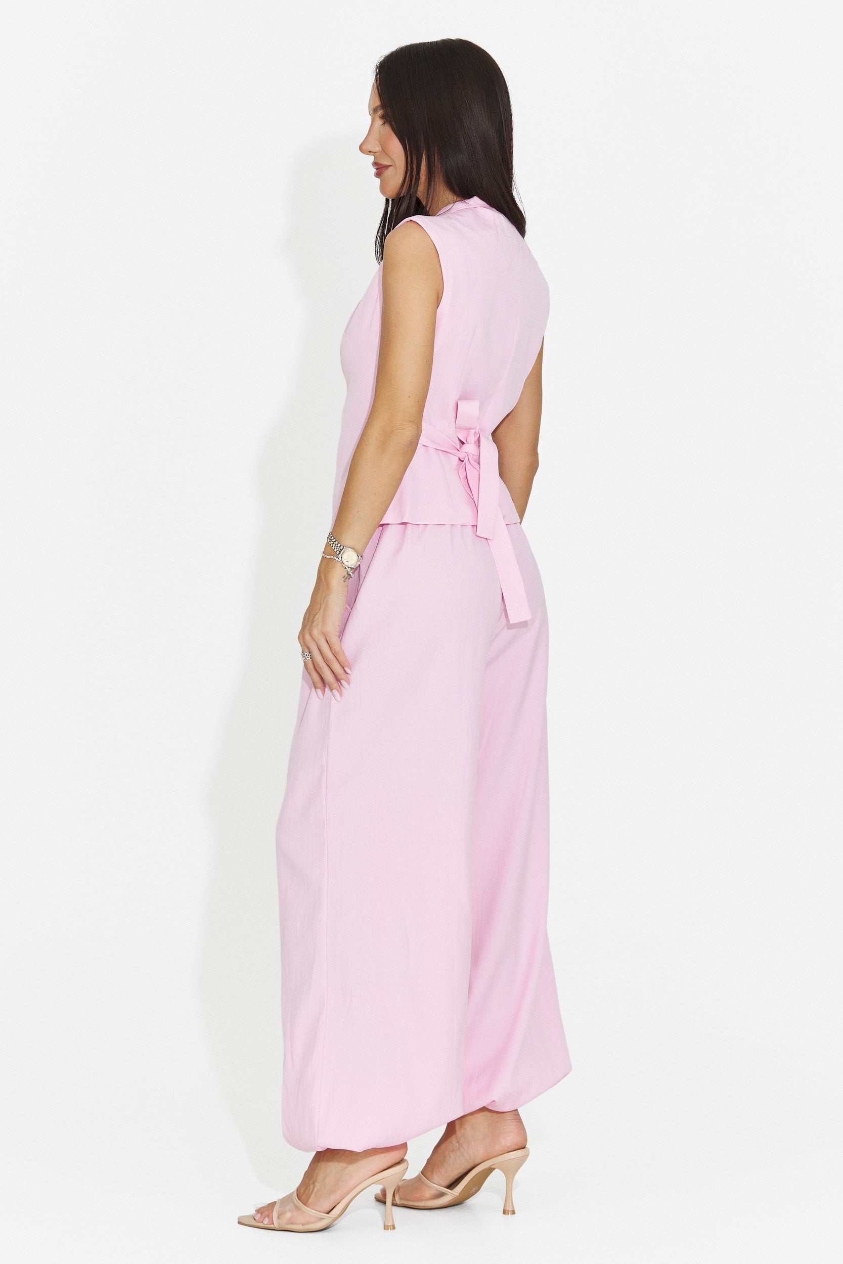 Compleu dama elegant roz Foesanty Bogas