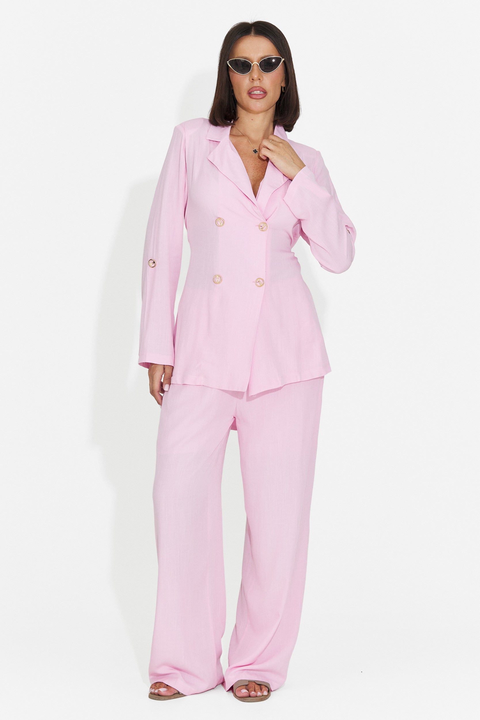 Compleu dama roz camasa + pantaloni Cloe Bogas