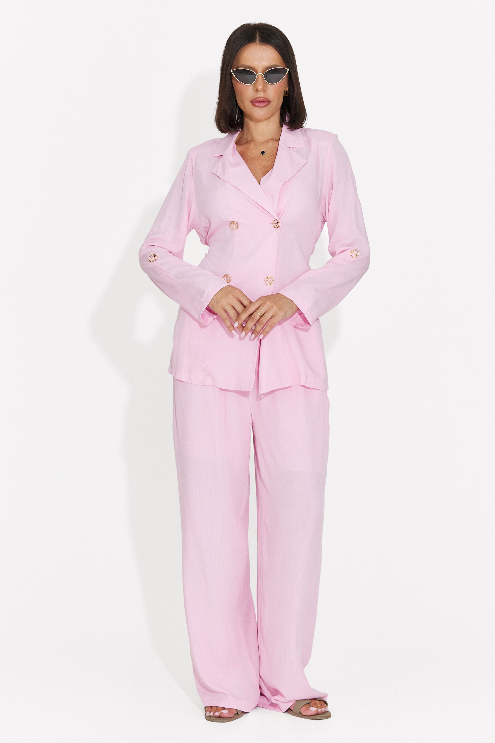 Compleu dama roz camasa + pantaloni Cloe Bogas