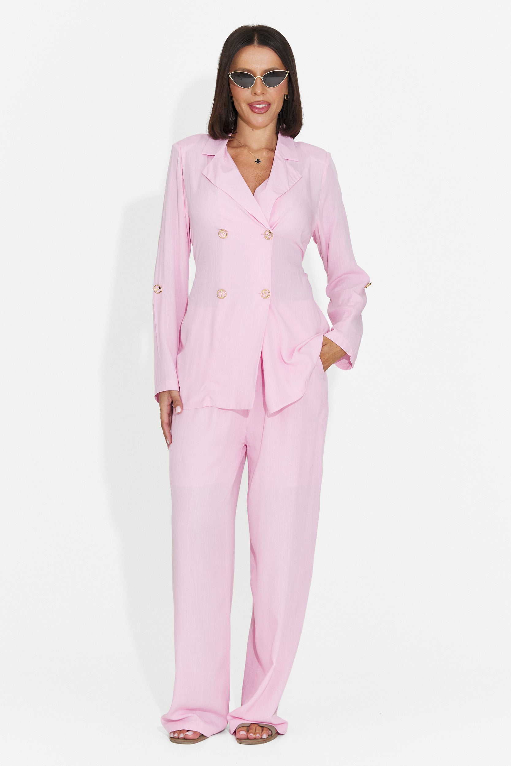 Compleu dama roz camasa + pantaloni Cloe Bogas