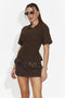 Žensko kratko priložnostno rjavo krilo Calada Bogas