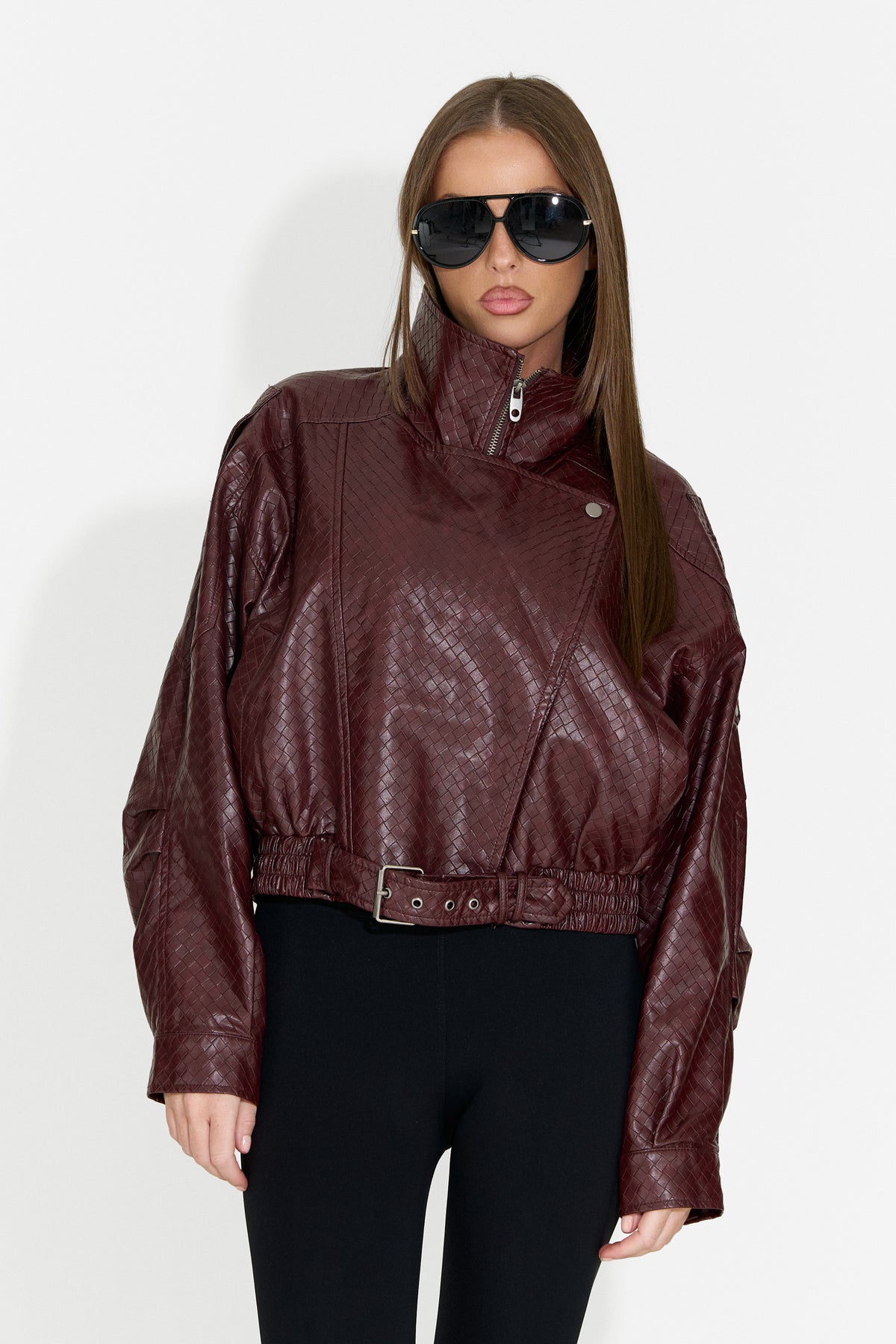 Ženska bordo casual jakna Gruroyena Bogas