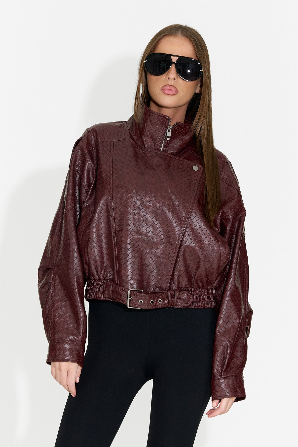 Ženska bordo casual jakna Gruroyena Bogas