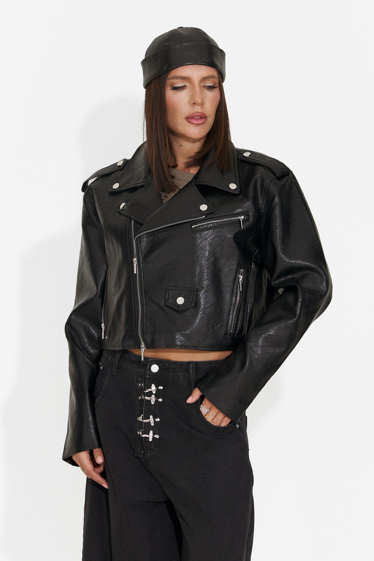 Jacheta casual neagra Glimyra Bogas