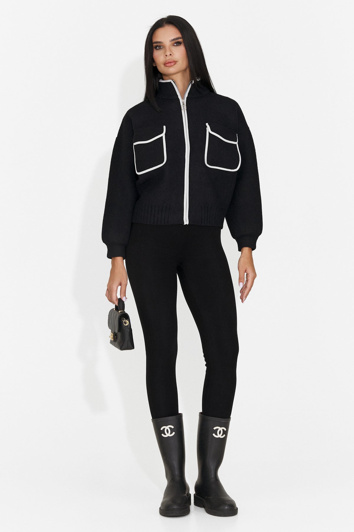 Jacheta casual neagra Hamilola Bogas