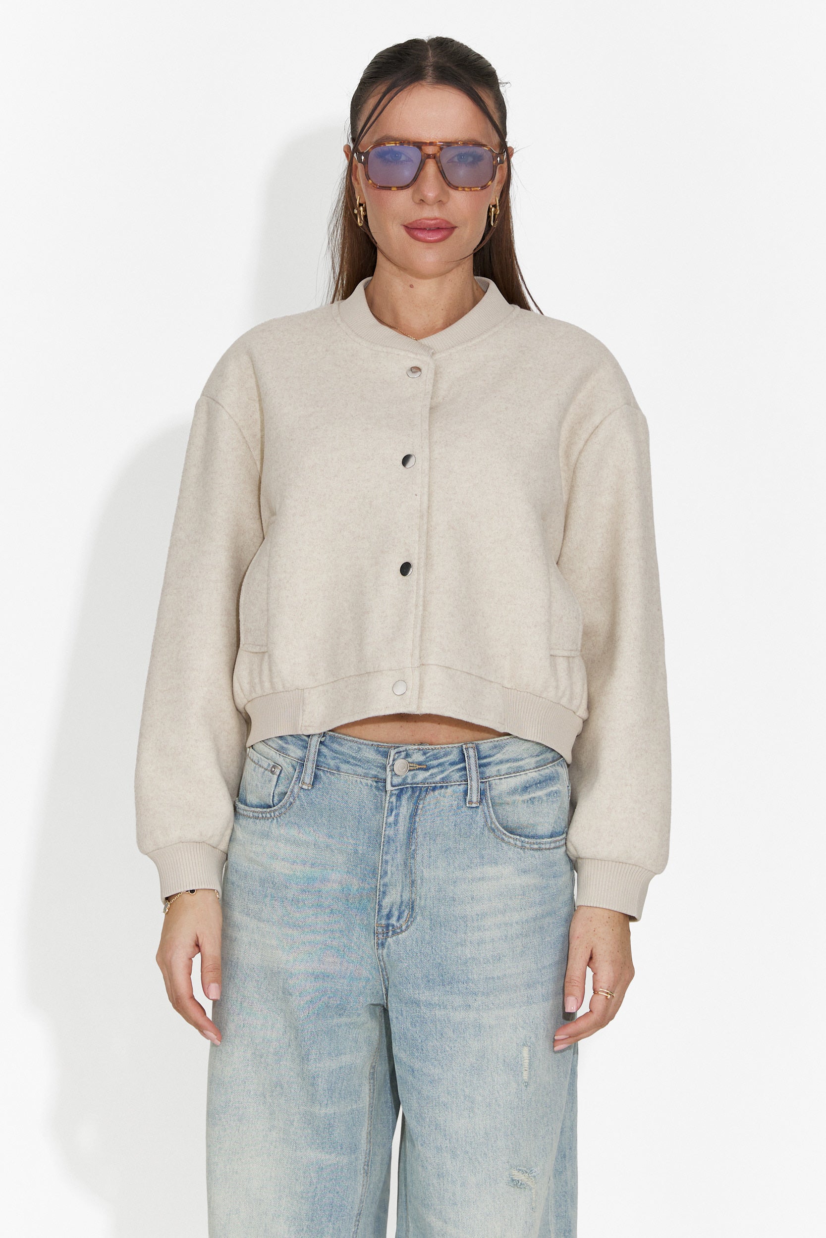 Ginetina priložnostna bež ženska jakna