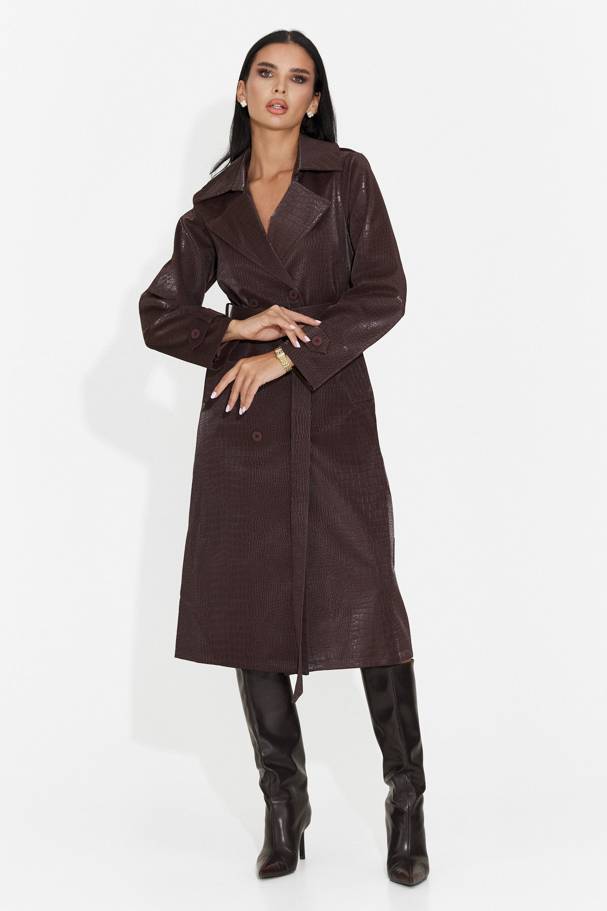 Palton elegant Burgundy Prumeiza Bogas
