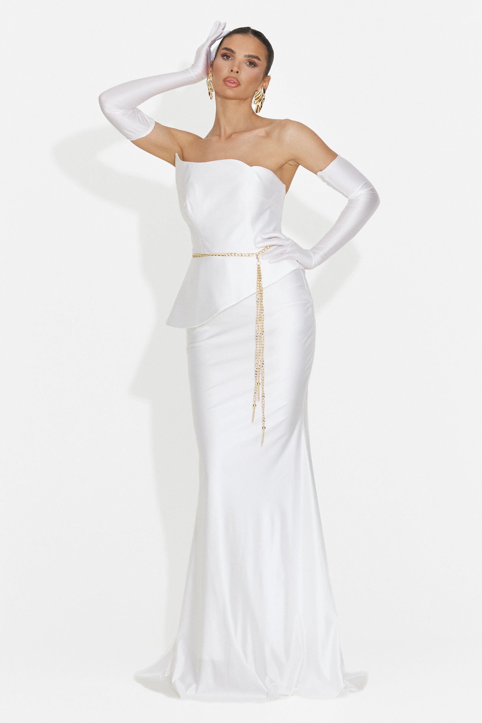 Rochie dama lunga alba Merle Bogas
