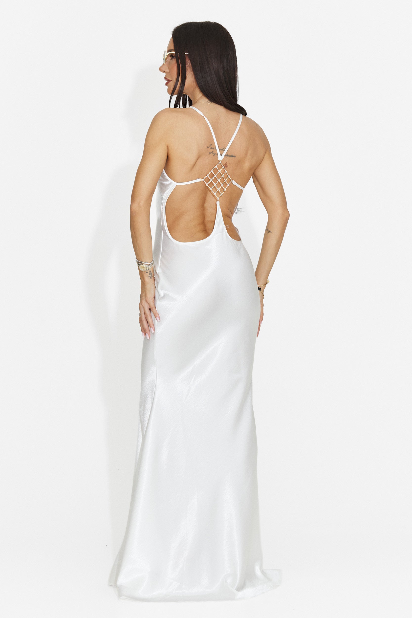 Rochie dama lunga alba Tyele Bogas