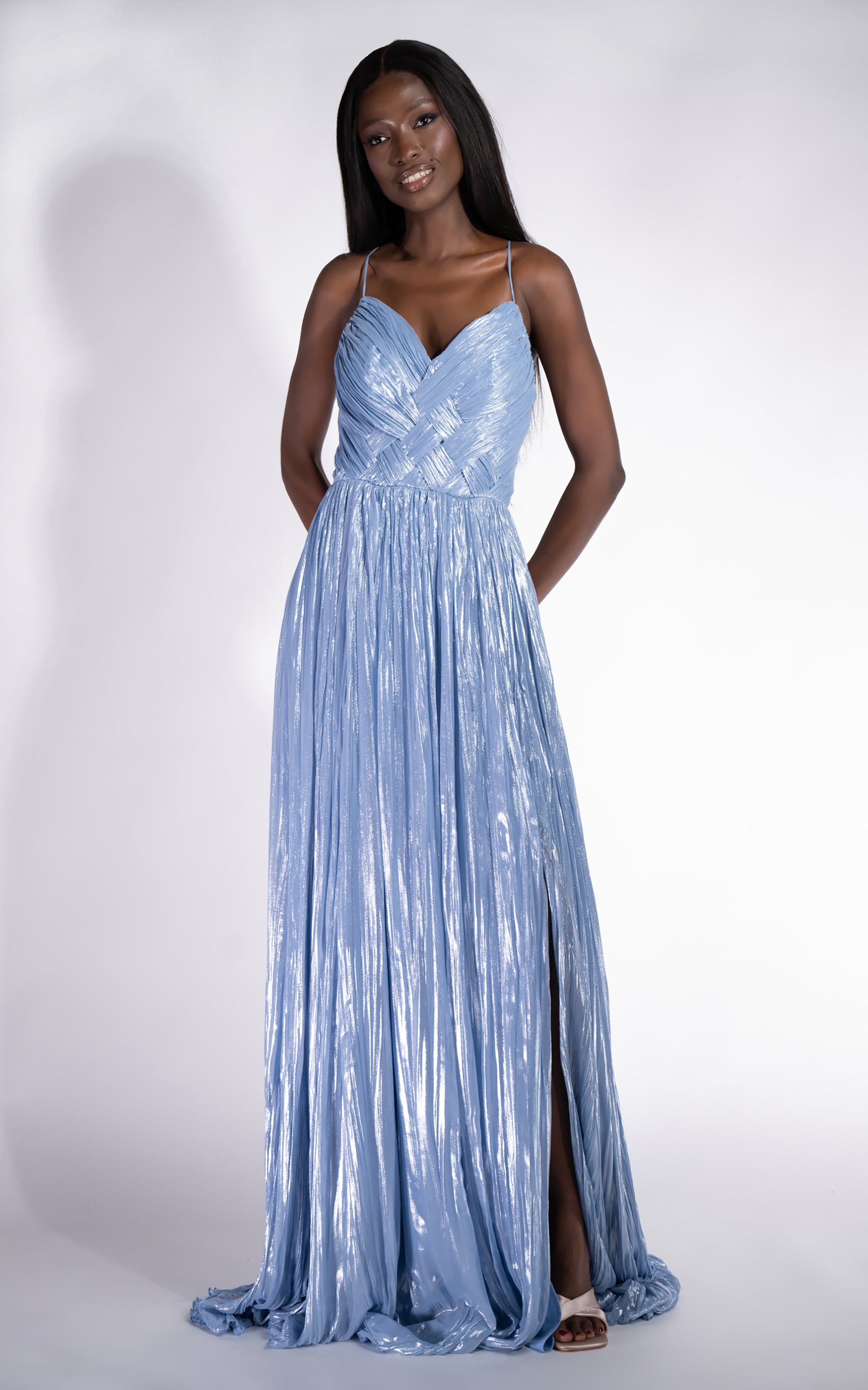 [Resigilat] Rochie dama lunga bleu Edyna Bogas