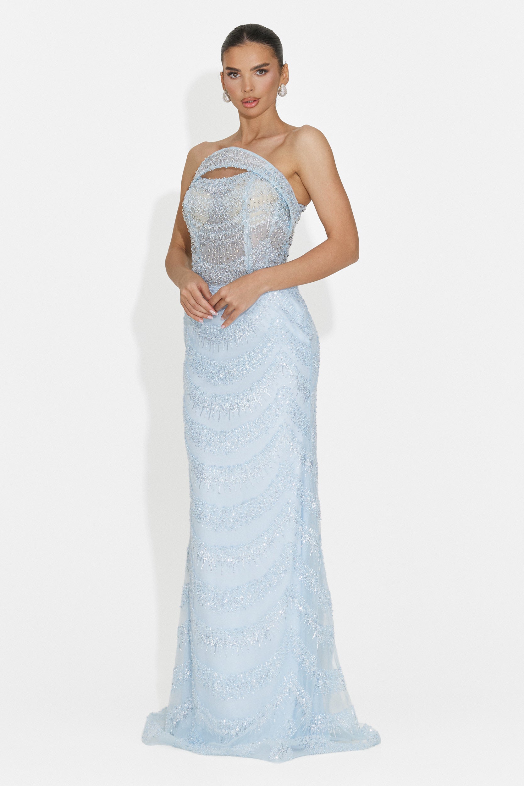 Rochie dama lunga bleu Erna Bogas