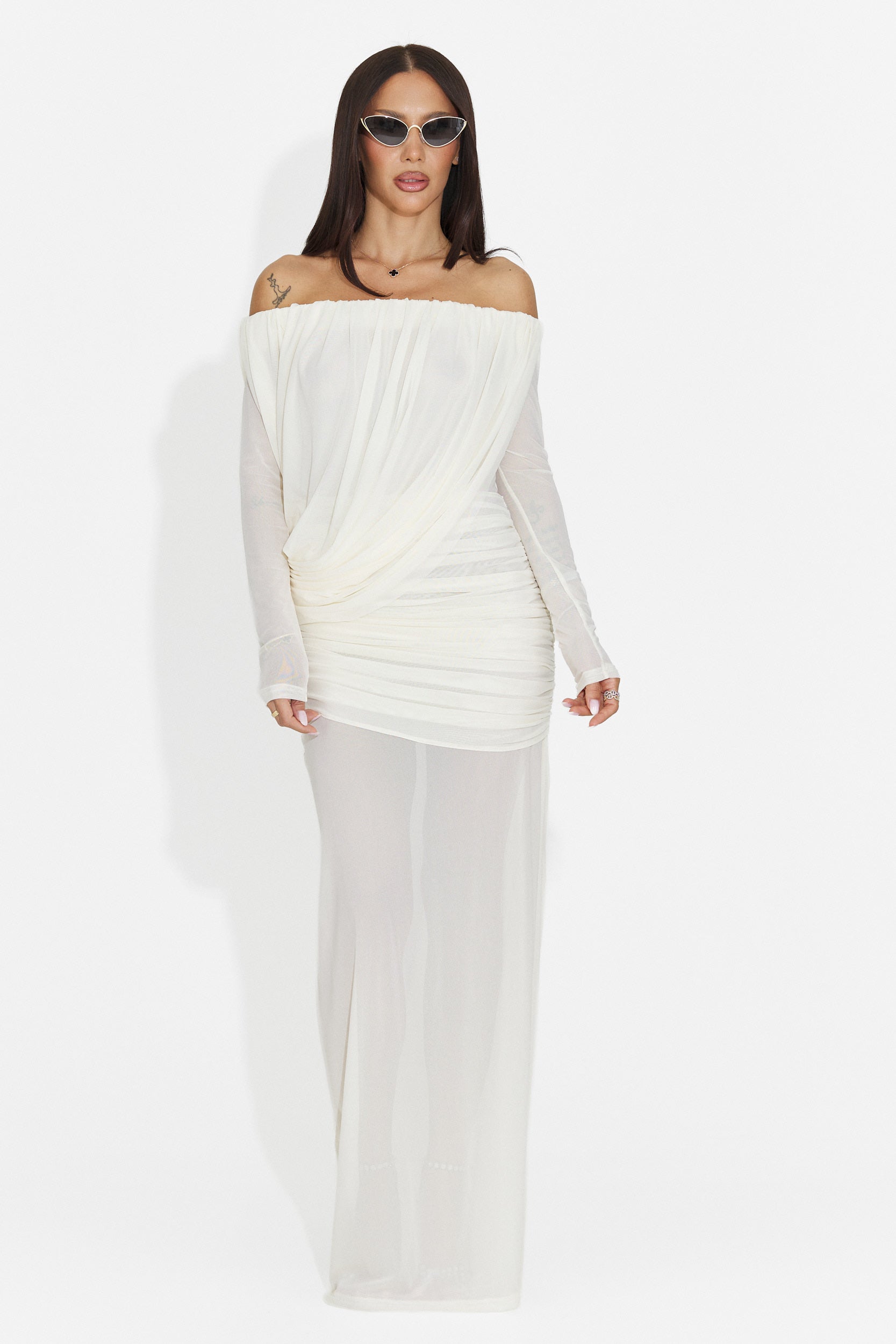 Rochie dama lunga crem Zulya Bogas