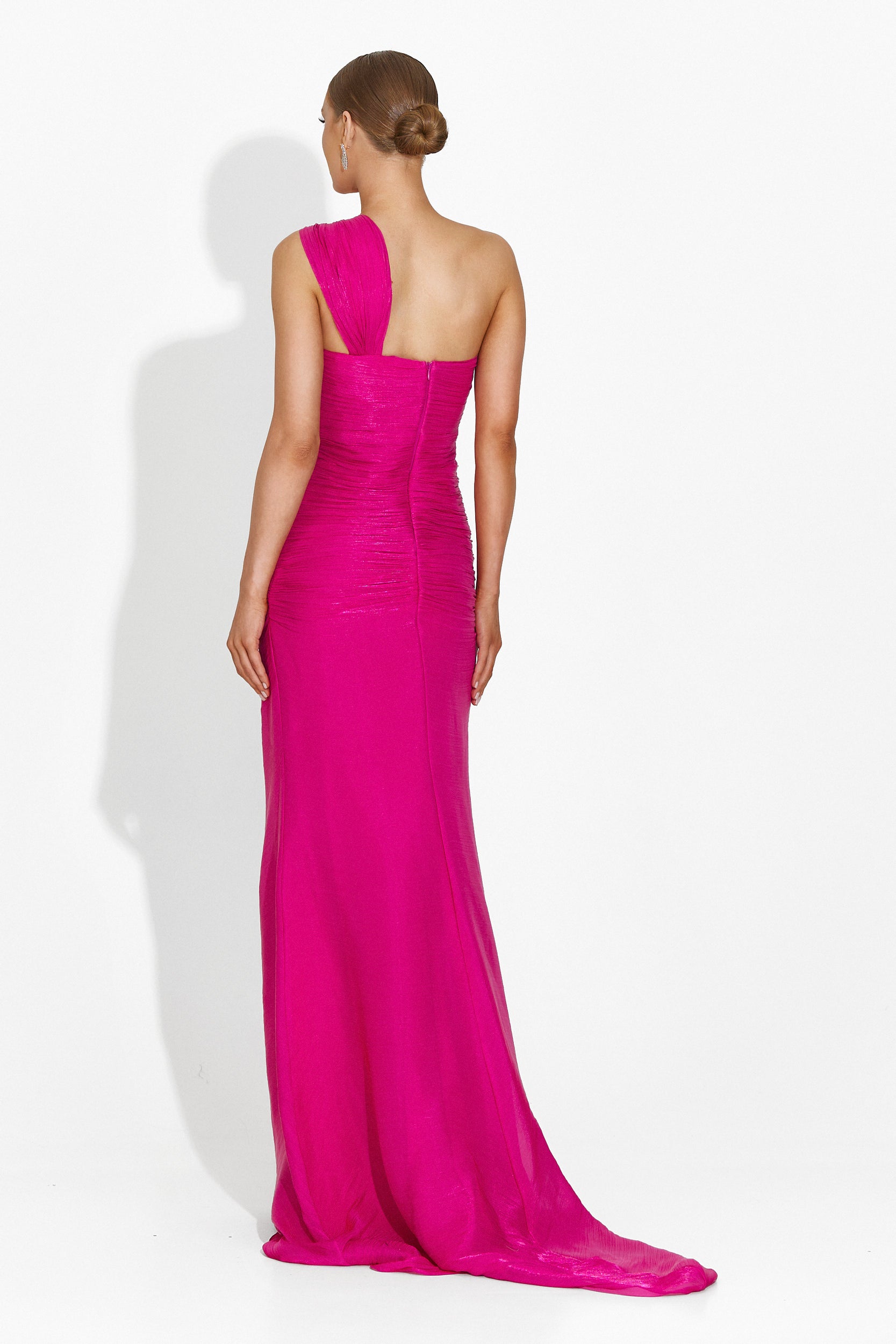 [Resigilat] Rochie dama lunga fucsia Brandie Bogas
