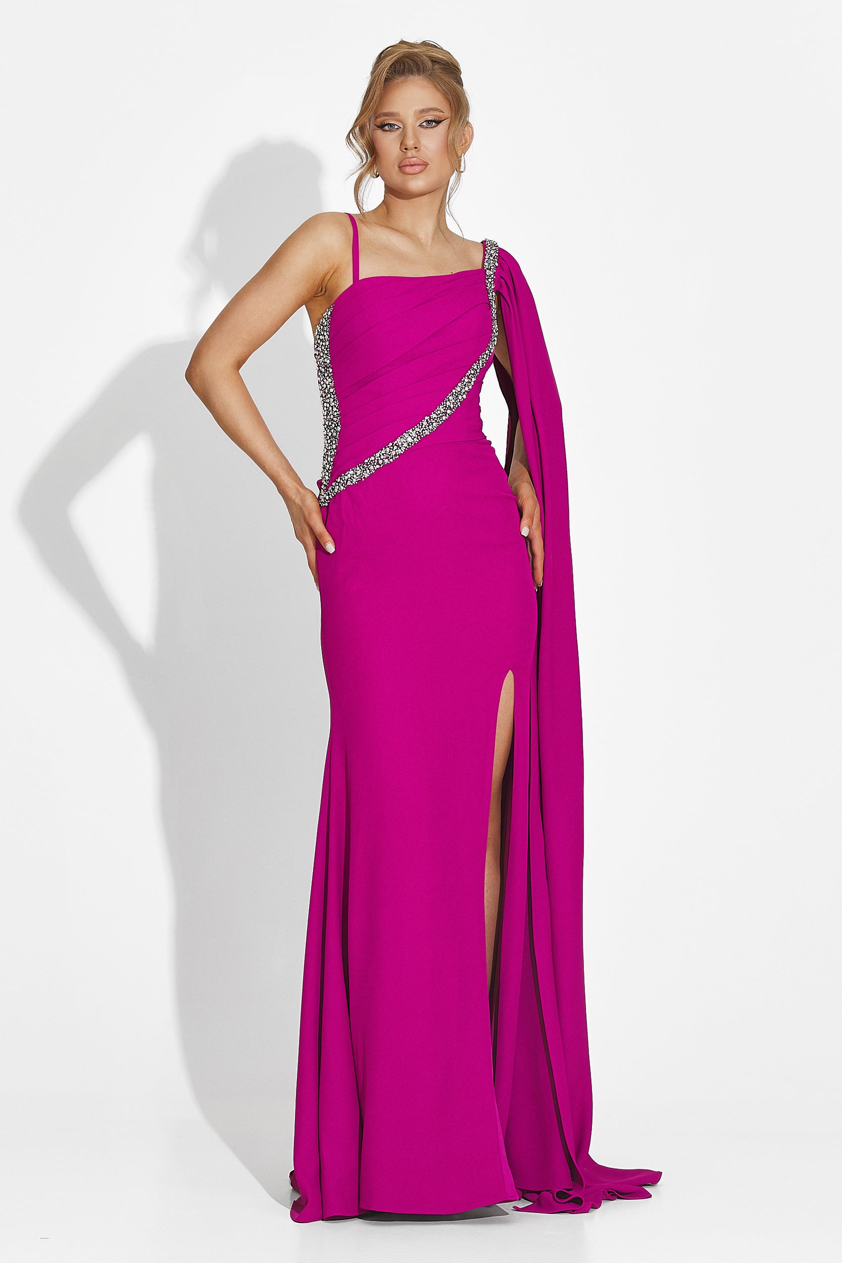 [Resigilat] Rochie dama lunga fucsia Libre Bogas