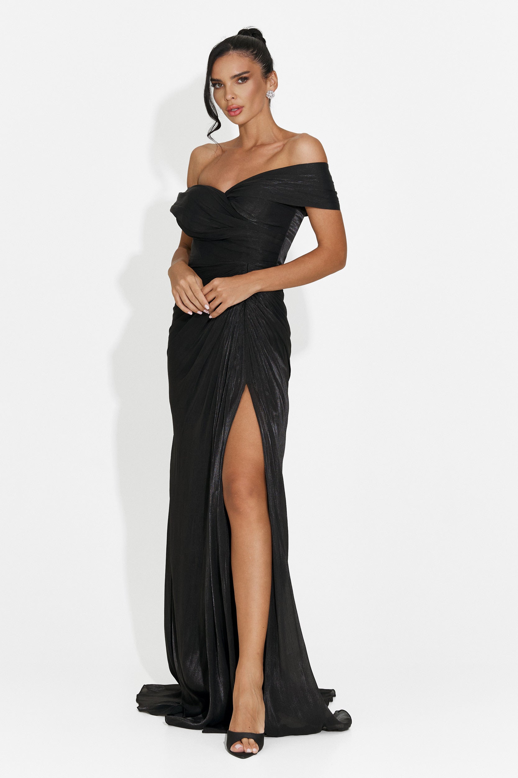 Wagner Bogas Dolga Črna Obleka za Ženske
