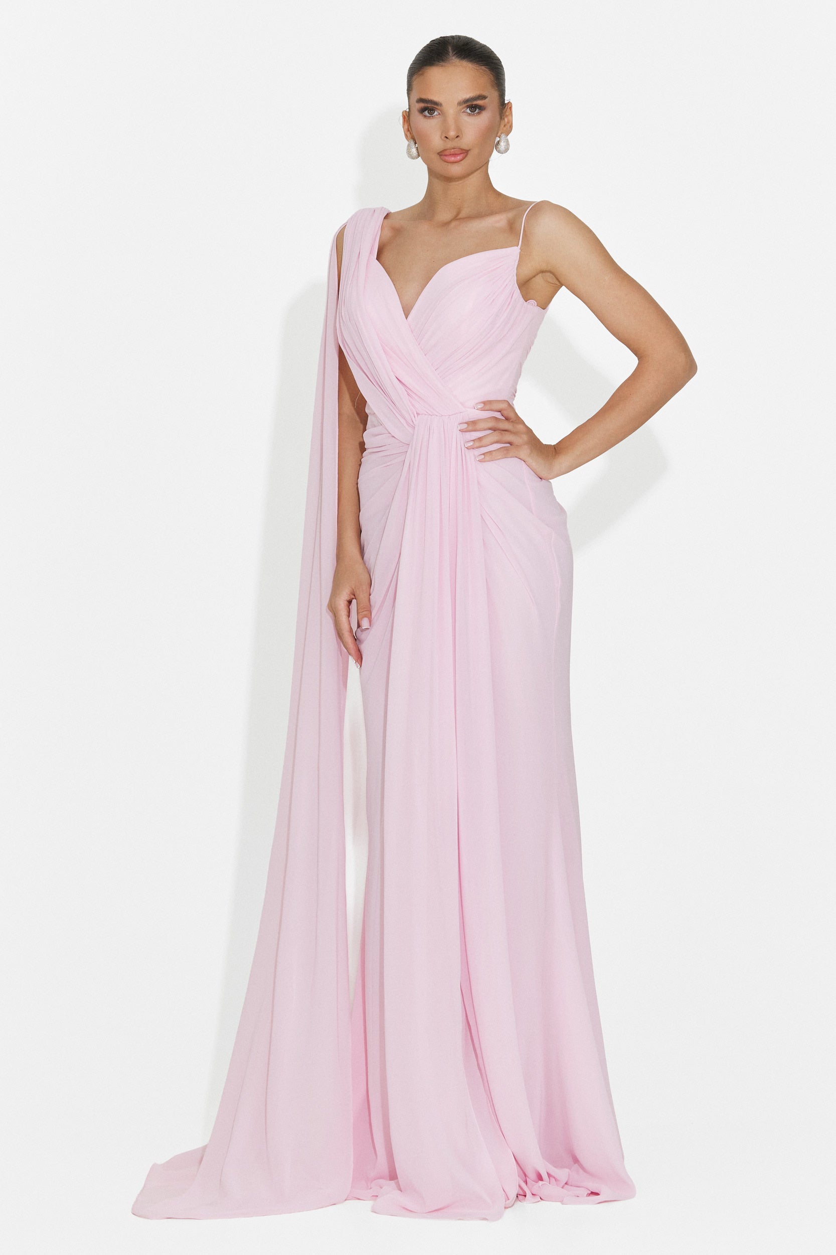 Rochie dama lunga roz Lino Bogas