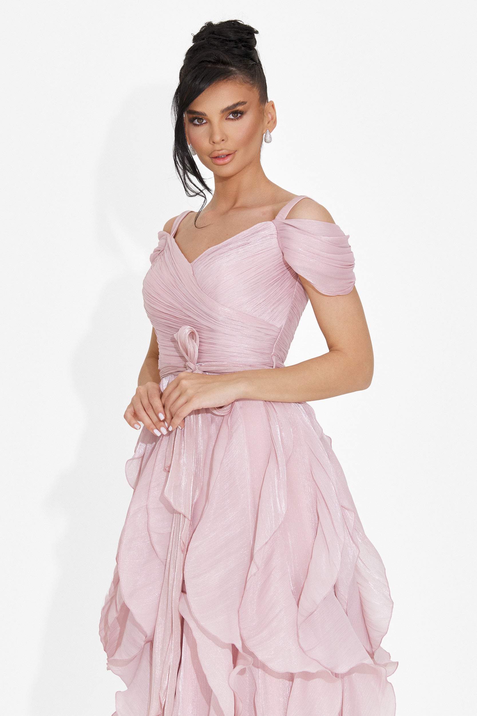 Sandrinina dolga roza obleka za dame