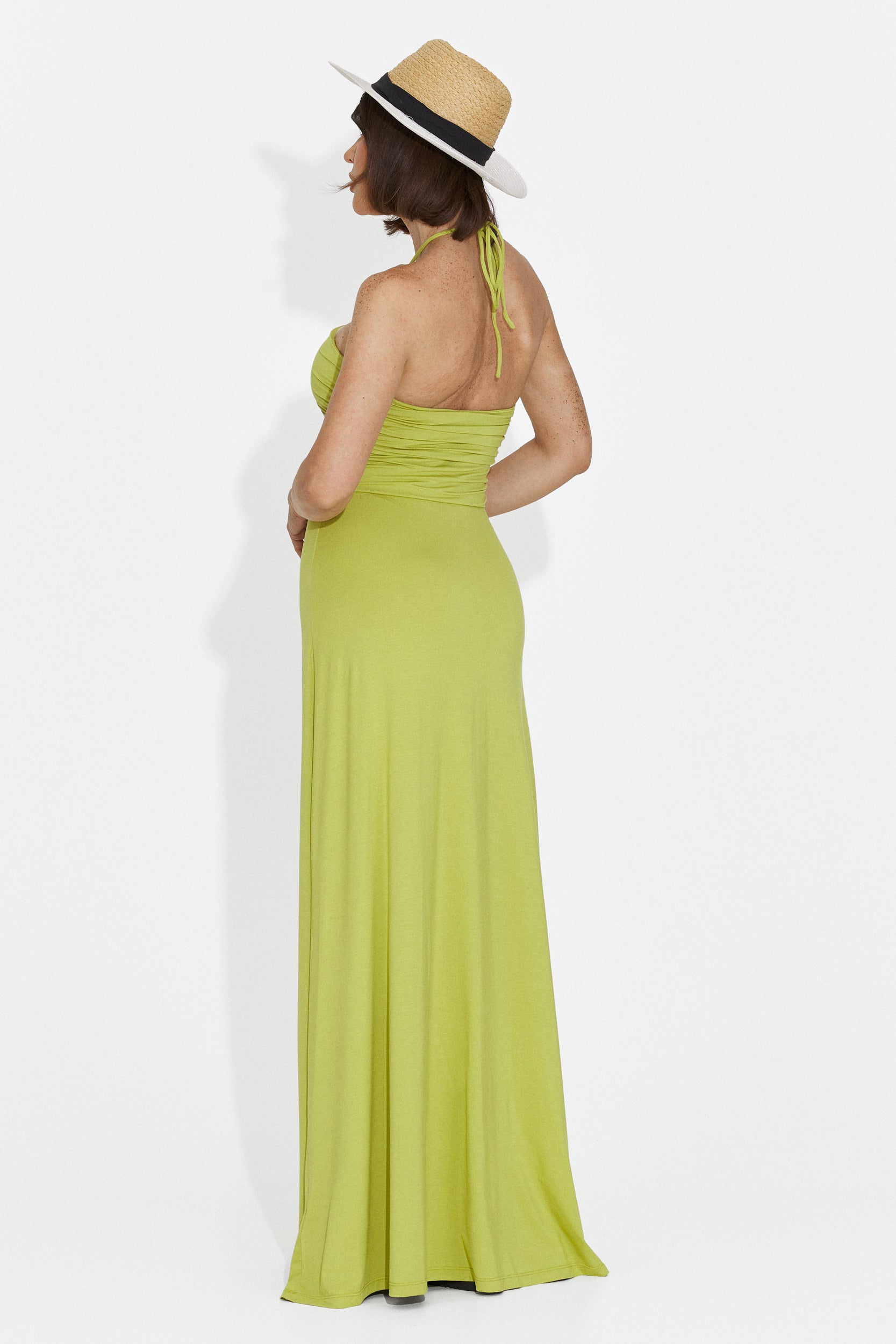 Rochie dama lunga verde Helene Bogas