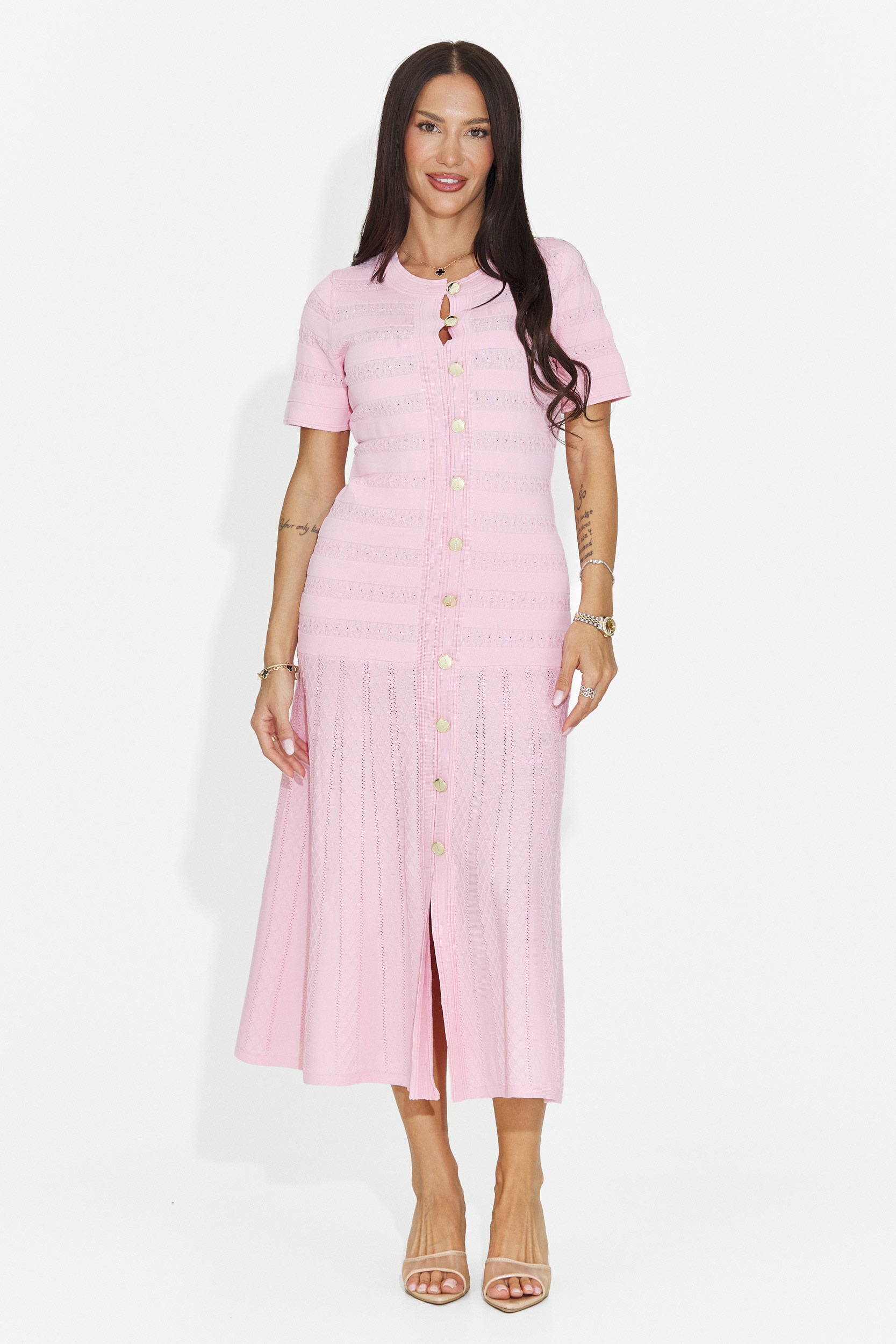 Rochie dama scurta roz Bikona Bogas