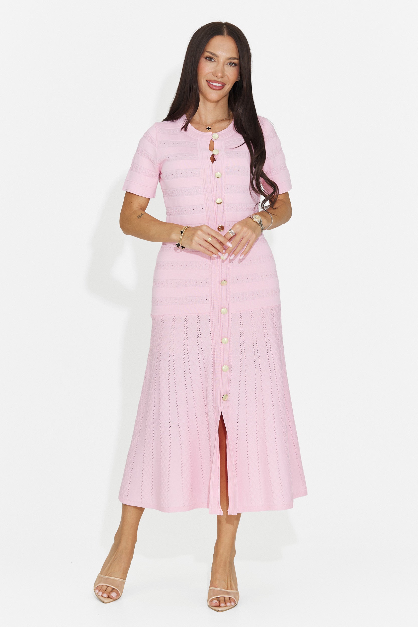 Rochie dama scurta roz Bikona Bogas
