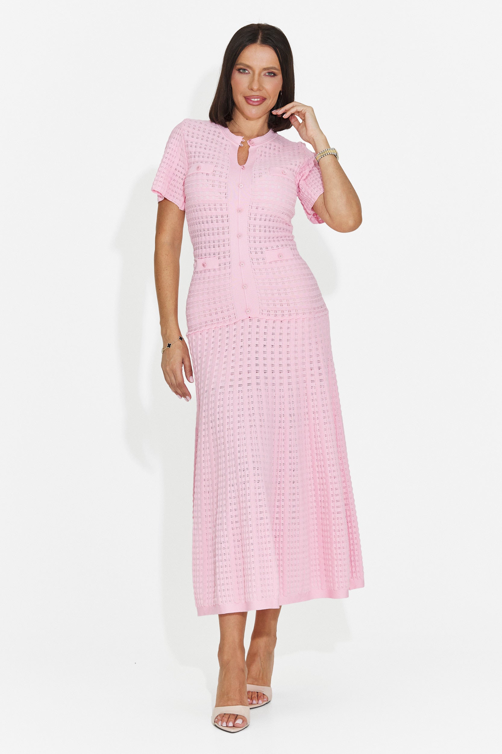 Rochie dama scurta roz Gijoka Bogas