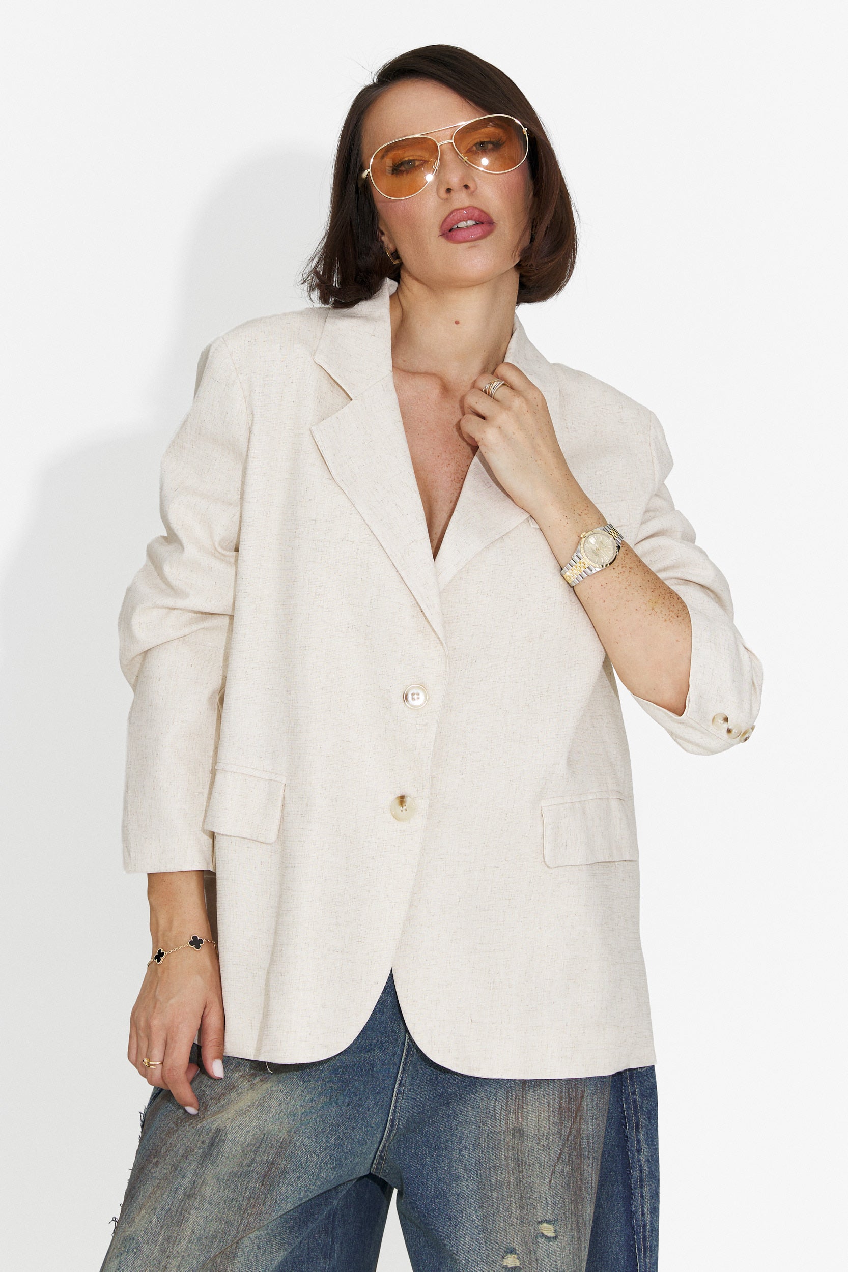 Bogas Foxglove Beige Ženski Blazer