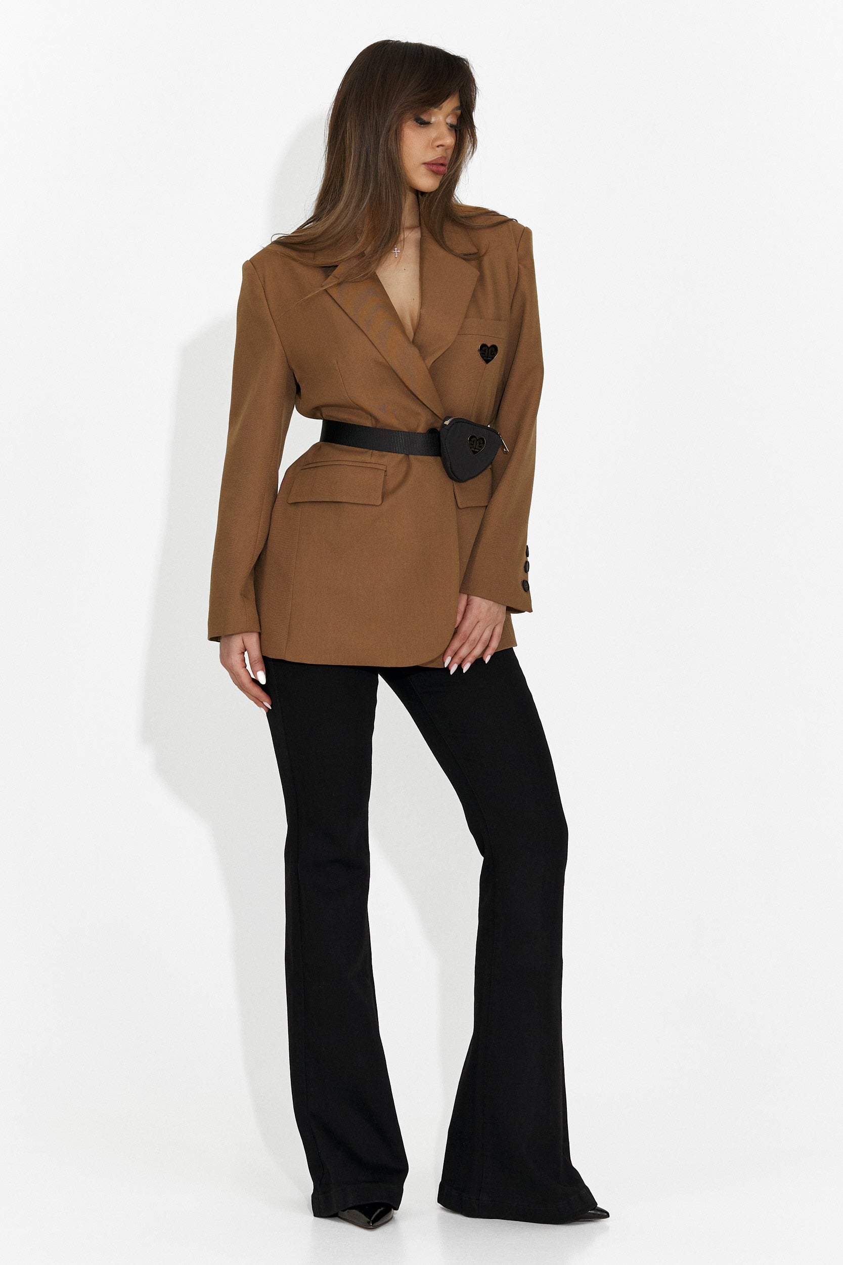 Eleganten rjav ženski blazer Zoira Bogas