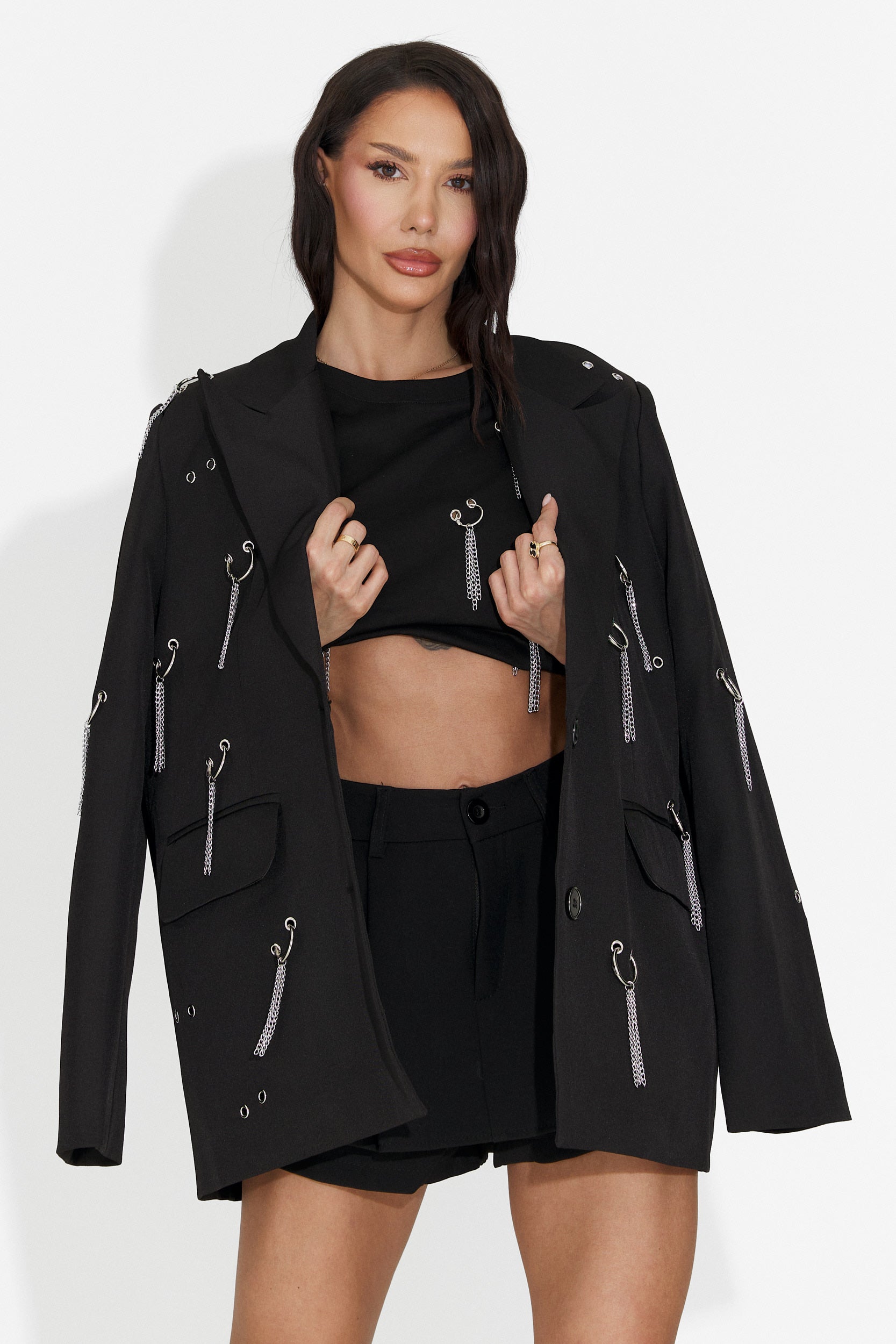 Eleganten črn ženski blazer Pikata Bogas