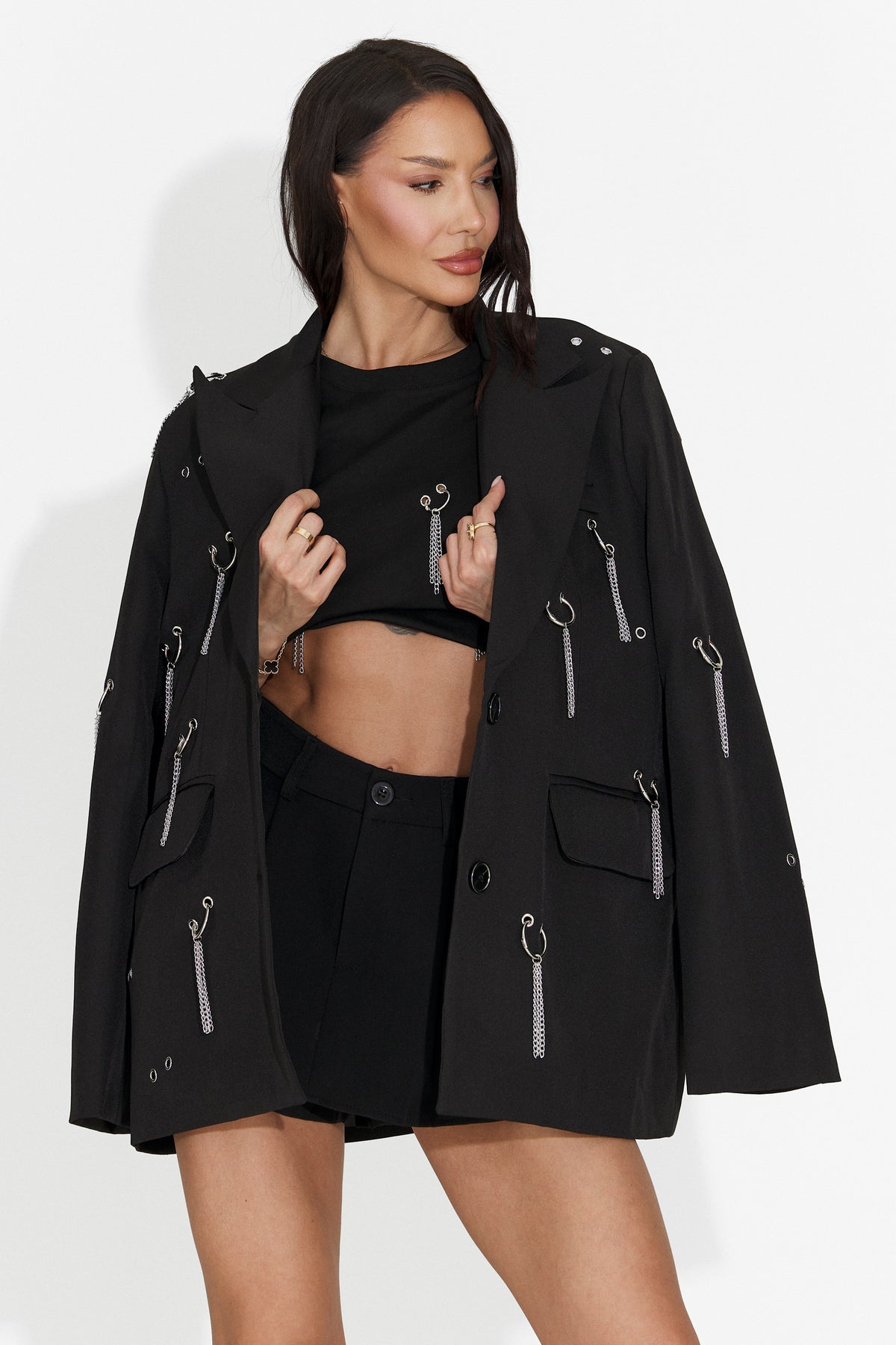 Eleganten črn ženski blazer Pikata Bogas