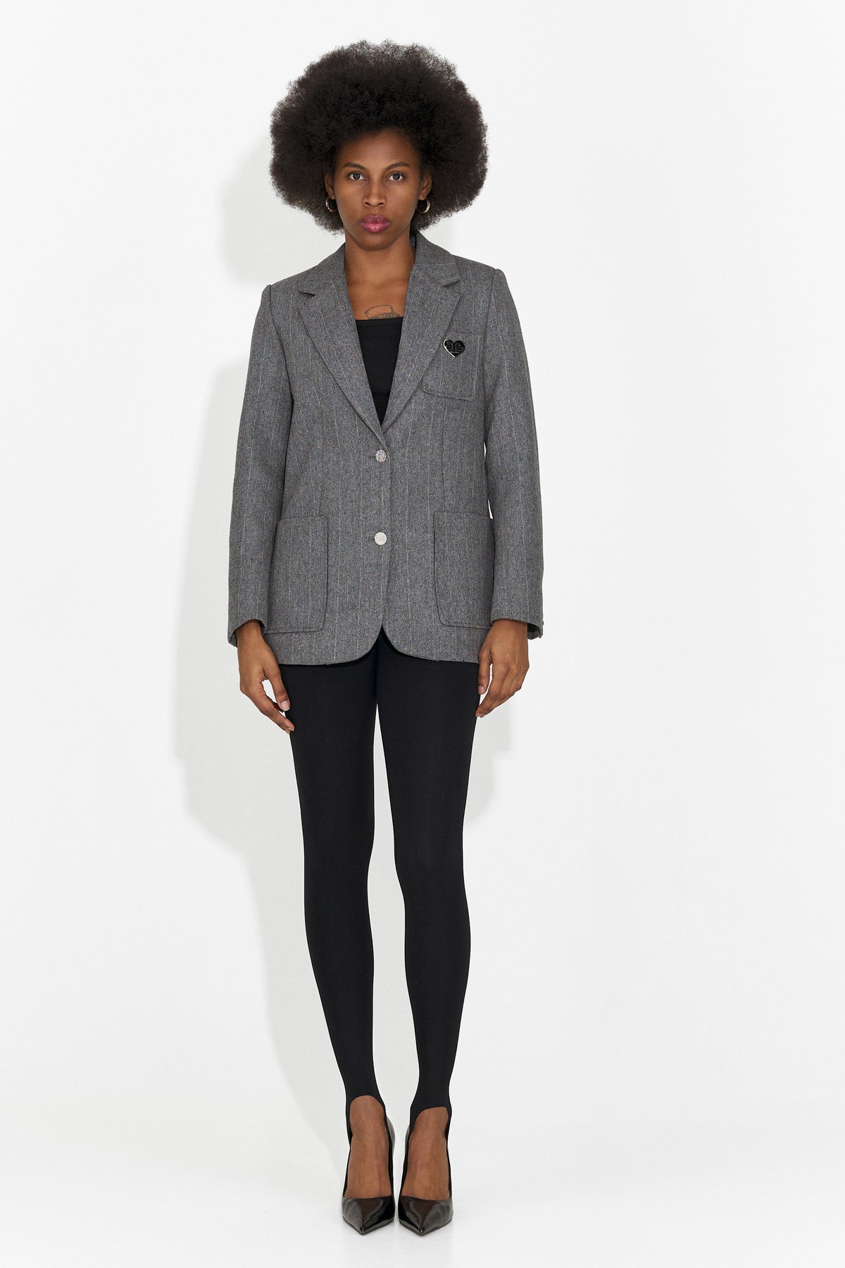Elegantna siva volnena jakna Andela Bogas